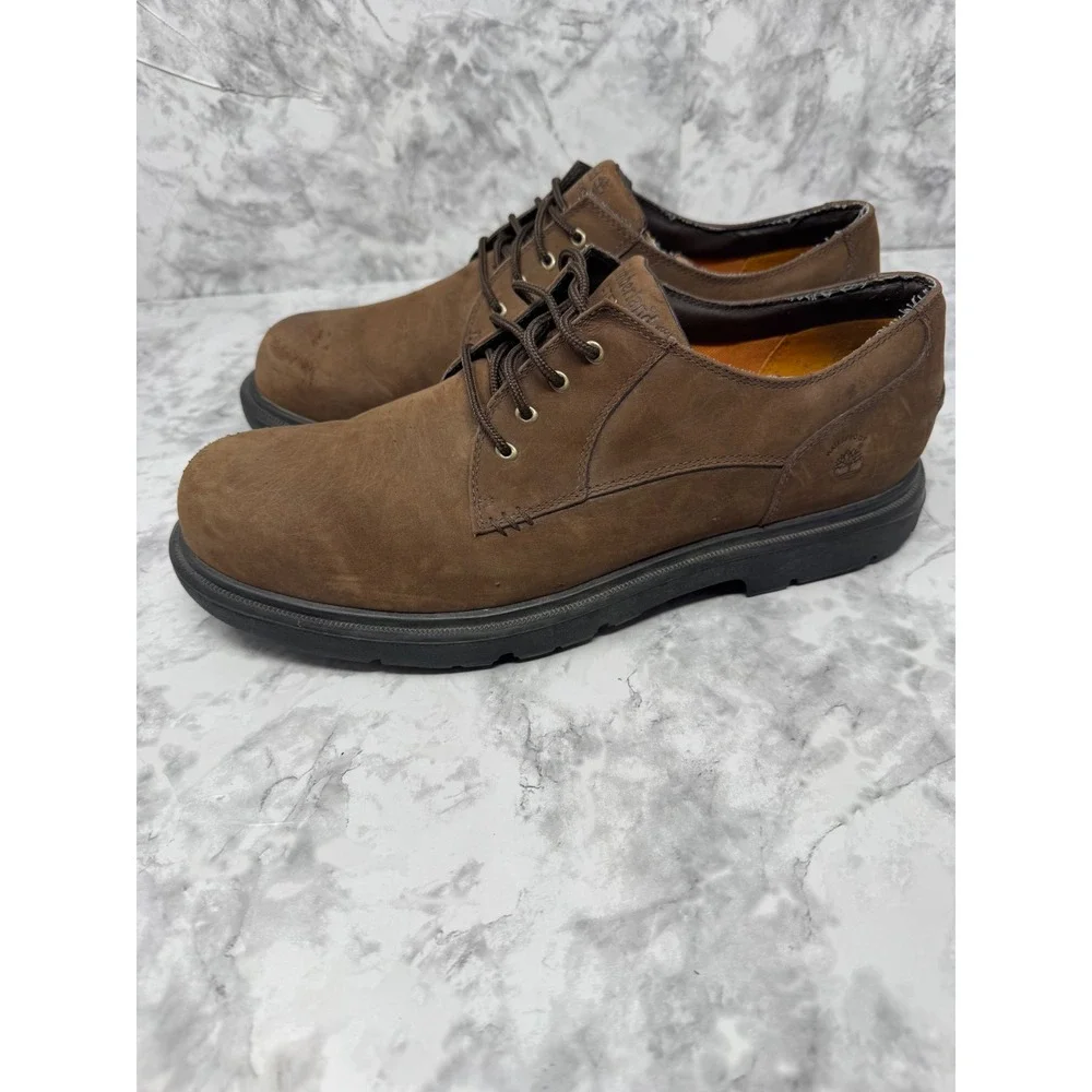 Timberland 🤑Waterproof Brown Leather Oxford Shoes‎ Mens 13M Lace Up Derby